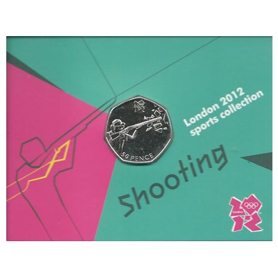 2011 BU 50p Coin (Card) - London 2012 - Shooting